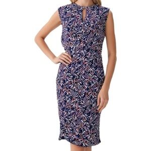 FRENCH CONNECTION NWOT Black With Abstract Pattern Faux Wrap Dress Size 4